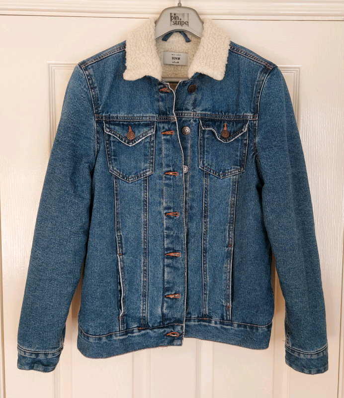 new look denim jacket with fur
